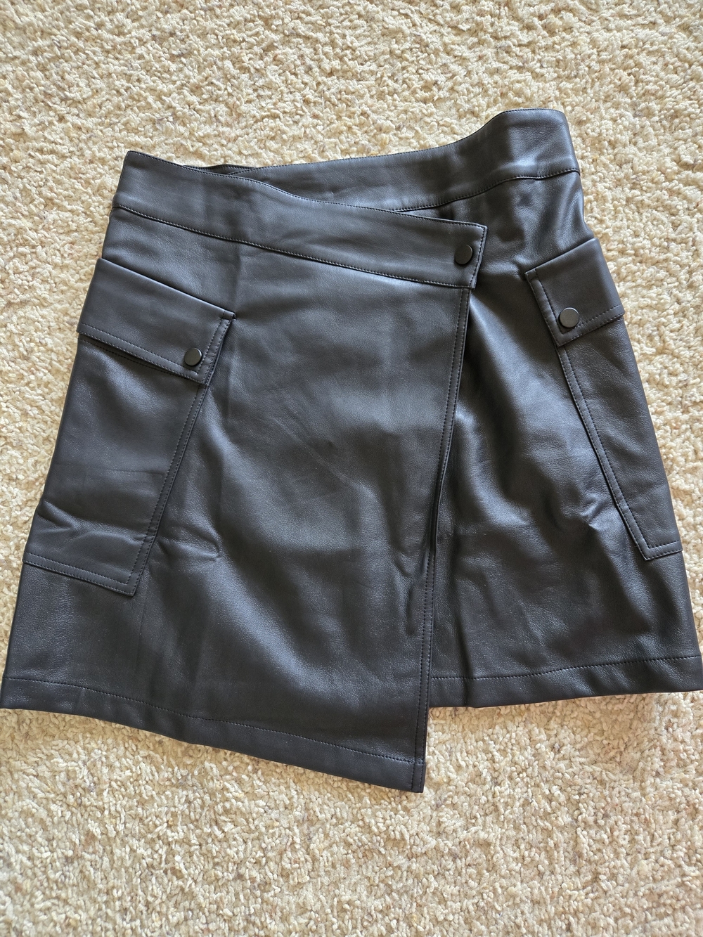 bishop + young Black Faux Leather Mini Skirt